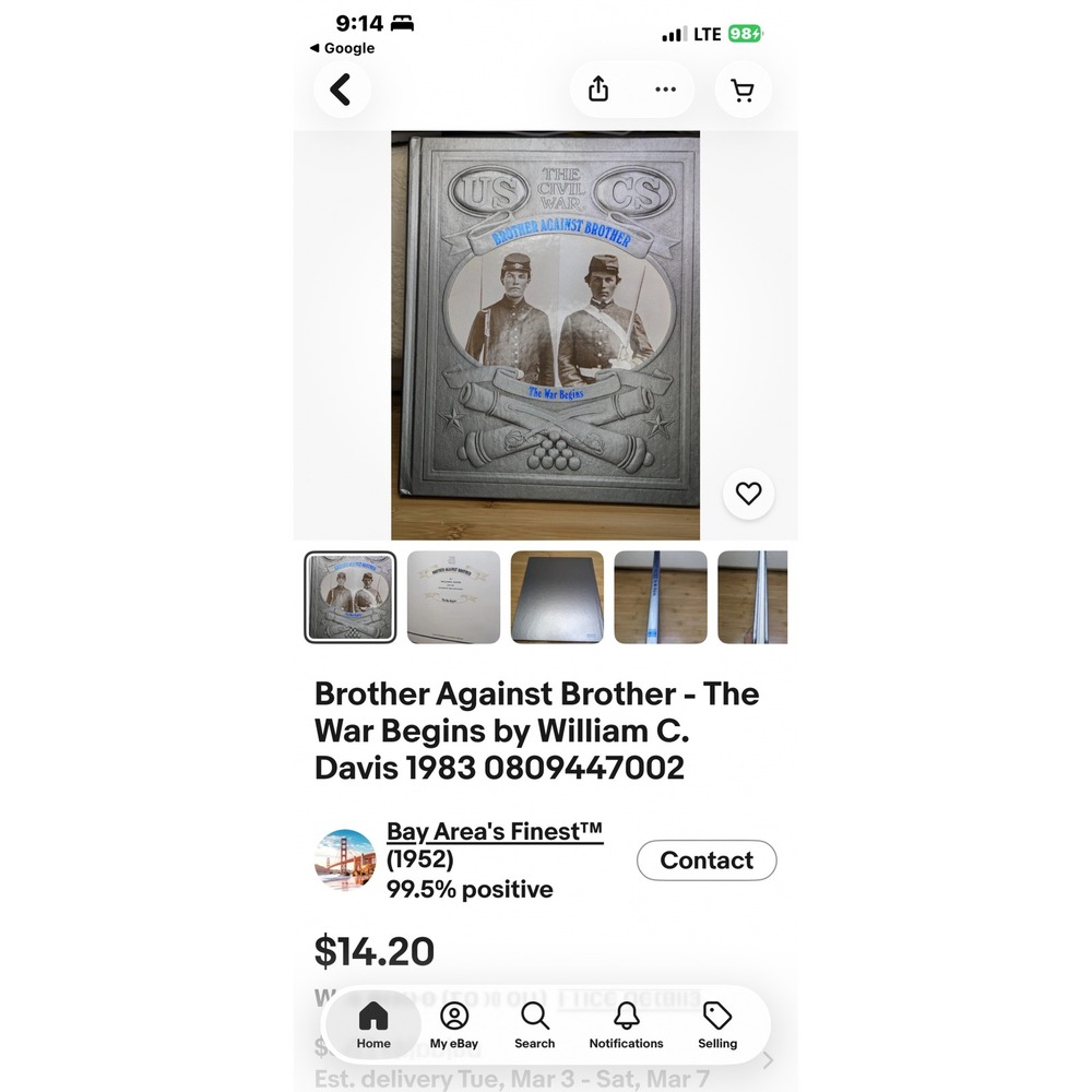 Time-Life The Civil War Brother Against Brother War Begins William Davis 1983